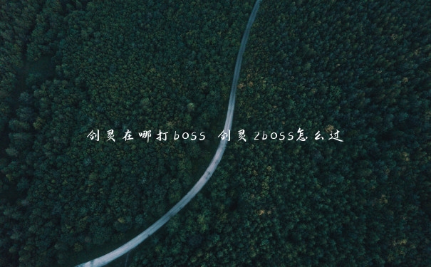 剑灵在哪打boss 剑灵2boss怎么过