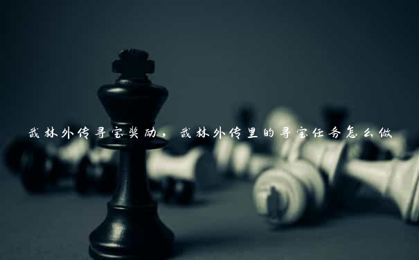 武林外传寻宝奖励，武林外传里的寻宝任务怎么做