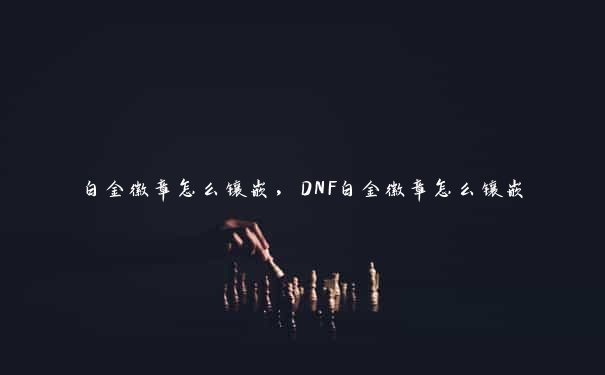 白金徽章怎么镶嵌，DNF白金徽章怎么镶嵌